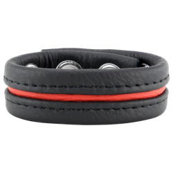 The Red Cockring en cuir 3 Pressions Noir-Rouge